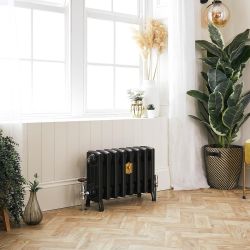 Gietijzeren Radiator Antiek Grafiet H. 35,7cm x Kies de Breedte| Isabel