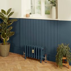 Gietijzeren Radiator 4 Kolommen 35,7cm Hoog - Hague Blue 30 van Farrow & Ball | Kies de Breedte | Isabel