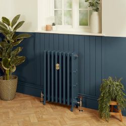 Gietijzeren Radiator 4 Kolommen 66cm Hoog - Hague Blue 30 van Farrow & Ball | Kies de Breedte | Isabel