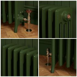Gietijzeren Radiator met 4 Kolommen - Duck Green W55 van Farrow & Ball | 66cm Hoog  x  Kies de Breedte | Isabel