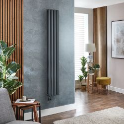 Elektrische Design Radiator Verticaal Antraciet | 23,6cm Breed - Keuze Hoogte | Keuze WiFi-Thermostaat | Vaste Bedrading of met Stekker | Revive - ECOSO van Hudson Reed