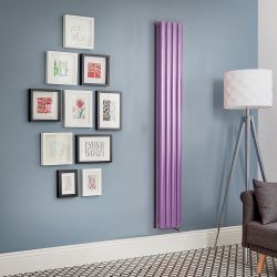 Design Radiator Elektrisch Verticaal - Paars (Lush Purple) | Keuze Afmeting en Opties voor Thermostaat, WiFi Verwarmingselement en Kabelafdekking | Revive