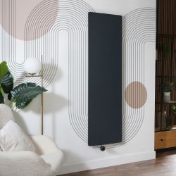 Designradiator Elektrisch Verticaal 180cm met Thermostatisch WiFi Verwarmingselement - Antraciet | Keuze Afmeting en Vaste Bedrading of met Stekker | Ria - ECOSO van Hudson Reed