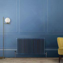 Kolomradiator Horizontaal 3-Kolommen Klassiek | Keuze Afmeting en Keuze Blauwe Afwerkingen | Windsor