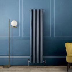 Kolomradiator Verticaal 3-Kolommen Klassiek | Keuze Afmeting en Keuze Blauwe Afwerkingen | Windsor