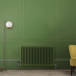Kolomradiator Horizontaal 3-Kolommen Klassiek | Keuze Afmeting en Keuze Groene Afwerkingen | Windsor