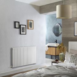 Elektrische Design Radiator Horizontaal Wit | Keuze Afmeting | Keuze WiFi Thermostaat | Vaste Bedrading of met Stekker | Sloane - ECOSO van Hudson Reed
