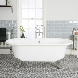 Vrijstaand Bad Klassiek met Twee Rugleuningen 173cm x 78cm - Glanzend Wit | Keuze Afwerking Badpoten | Richmond