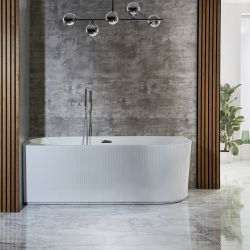 Hoekbad 170cm x 80cm Modern Geribbeld | Keuze Linker of Rechter Uitvoering | Keuze Afwerking Overloop | Florence
