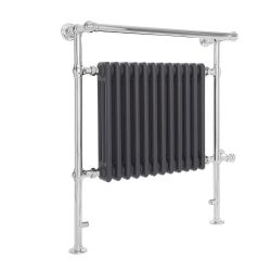 Elektrische Handdoekradiator Klassiek Antraciet H.93cm Incl. Standaard Verwarmingselement | Keuze Afmeting | Elizabeth