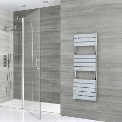 Elektrische Design Handdoekradiator - Chroom | Keuze Afmeting en Verwarmingselement | Optionele Kabelafdekking | Lustro - ECOSO van Hudson Reed