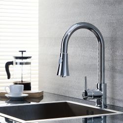 Keukenmengkraan Modern met Uittrekbare Handdouche - Chroom | Como