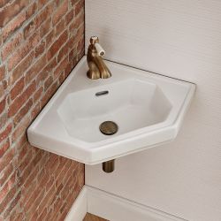 Hoekfontein Toilet Keramiek Klassiek B.45 x D.42cm Met 1 x Kraangat Wit | Richmond