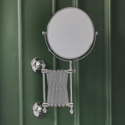 Scheerspiegel Klassiek Rond 17cm Uittrekbaar 3x Vergrotend Chroom | Elizabeth