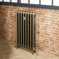 Gietijzeren Radiator 3 Kolommen 76cm Hoog Natuurlijk Messing | Kies de Breedte | Mercury