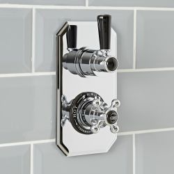 Hudson Reed Elizabeth - Douchekraan Thermostatisch Inbouw 1-Weg Klassiek - Chroom en Zwart