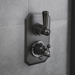 Hudson Reed Elizabeth - Douchekraan Thermostatisch Inbouw 2-Weg Klassiek met Omstel - Zwart