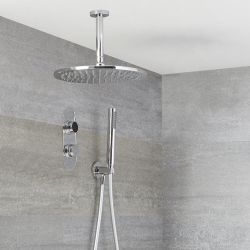 2-weg Digitale Thermostaatkraan + d.20cm Regendouchekop Plafondbevestiging & Handdouchecombi | Narus