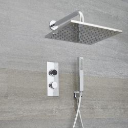 2-weg Digitale Thermostaatkraan 30 x 30cm Regendouchekop Muurbevestiging &  Handdouchecombi | Narus