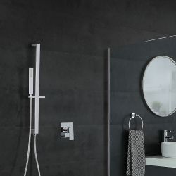 Doucheset Inbouw 1-Weg Glijstanguitrusting Chroom | Kubix