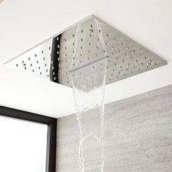 Douchekop Plafond met Waterval 40 x 40cm Chroom | Kubix
