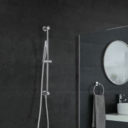 Glijstangset Modern met Handdouche, 175cm Doucheslang en een Geïntegreerde Aansluitbocht - Chromen | Como