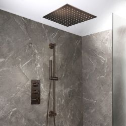 Douchekraan Thermostatisch 2-Weg, Inbouw Plafond Douchekop en Handdouche met Glijstang Modern | Keuze Afwerking | Otto