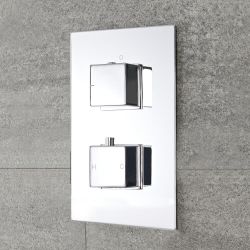 Doucheset 1-Weg Thermostatische Douchekraan met Glijstanguitrusting - Modern | Kubix