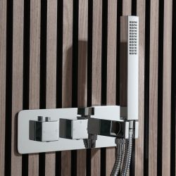 2-weg Inbouw Thermostaatkraan met Omstel & Handdouche Set | Kubix