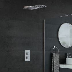 Doucheset Inbouw 2-Weg Thermostatisch met Omstel Douchekop met Watervaleffect Chroom | Kubix