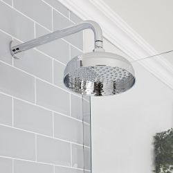 Doucheset Klassiek Inbouw 2-Weg Thermostatisch met Omstel Douchekop 20cm Rond Glijstanguitrusting Chroom en Zwart | Elizabeth