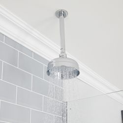 Douchekop Klassiek 15cm Rond met Plafondarm Chroom | Elizabeth