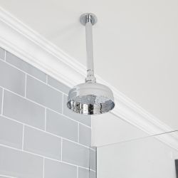 Douchekop Klassiek 15cm Rond met Plafondarm Chroom | Elizabeth