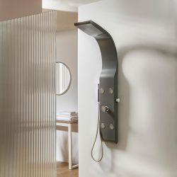 Douchepaneel 3-Weg Modern met Douchekop, Handdouche en Zijdouches - Antraciet | Alston