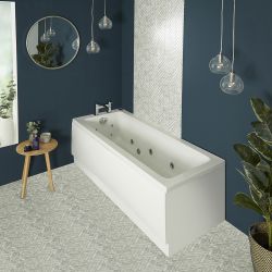 Whirlpool Bad Standaard Modern Glanzend Wit | Keuze Afmeting, Keuze Jets en Optionele Badpanelen | Sandford