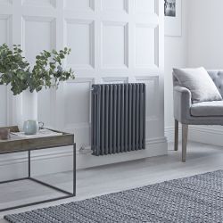Elektrische Radiator 3-Koloms Horizontaal Klassiek - Antraciet | Keuze Afmeting en Optie voor WiFi Thermostaat | Windsor - ECOSO van Hudson Reed