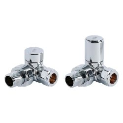 Radiatorkranen Verkeerd Haaks Modern Chroom 15mm