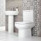 Duoblok Toilet en Wastafel 50cm met Zuil Wit | Covelly