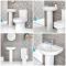 Duoblok Toilet en Wastafel 50cm met Zuil Wit | Covelly