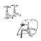Complete Badkamerset Klassiek incl. Vrijstaand Bad, Wastafel met Zuil en Duoblok Toilet Wit | Carlton