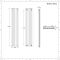 Hudson Reed Revive - Verticale Aluminium Designradiator Dubbellaags (180cm x 35cm) – Wit
