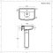 Wastafel met Zuil 60cm 1 x Kraangat Wit | Sandford