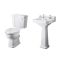 Complete Badkamerset Klassiek incl. Vrijstaand Bad, Wastafel met Zuil en Duoblok Toilet Wit | Carlton