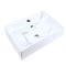 Opzetwastafel Rechthoekig 50cm x 35cm (1 Kraangat) - Wit Marmereffect | Sandford