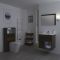 Badkamermeubel Set Hangend 60 cm Donker Eiken Incl Wastafelmeubel + Toilet + Stortbak + Ombouw - incl/excl. LED - Hoxton