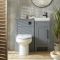 Wastafelmeubel Klassiek 40cm met Wastafel en Covelly Staand Toilet met WC-Ombouw - Lichtgrijs | Keuze Ontwerp en Afwerking Meubelgreep | Warwick