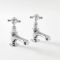 Hudson Reed Elizabeth - Wastafelkranen 2-Gats met Kruisgrepen Klassiek - Chroom en Wit