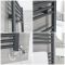 Handdoekradiator Dual Fuel / Hybride Antraciet Vlak - Incl. Verwarmingselement, T-Stuk en Radiatorkranen | Keuze Afmeting | Neva
