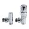 Radiatorkranen Thermostatisch Haaks Chroom met 16mm Meerlagenbuis Adapters