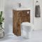 Toilet en Fontein Combinatie Modern Incl. WC-ombouw en Verbogen Reservoir 50cm x  89cm | Keuze Afwerking Ombouw en Spoelknop | Cluo